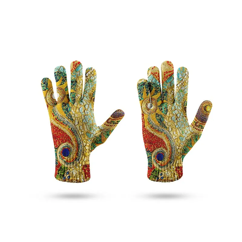 TEEK - Printed Pearl Agate 3D Knit Gloves
