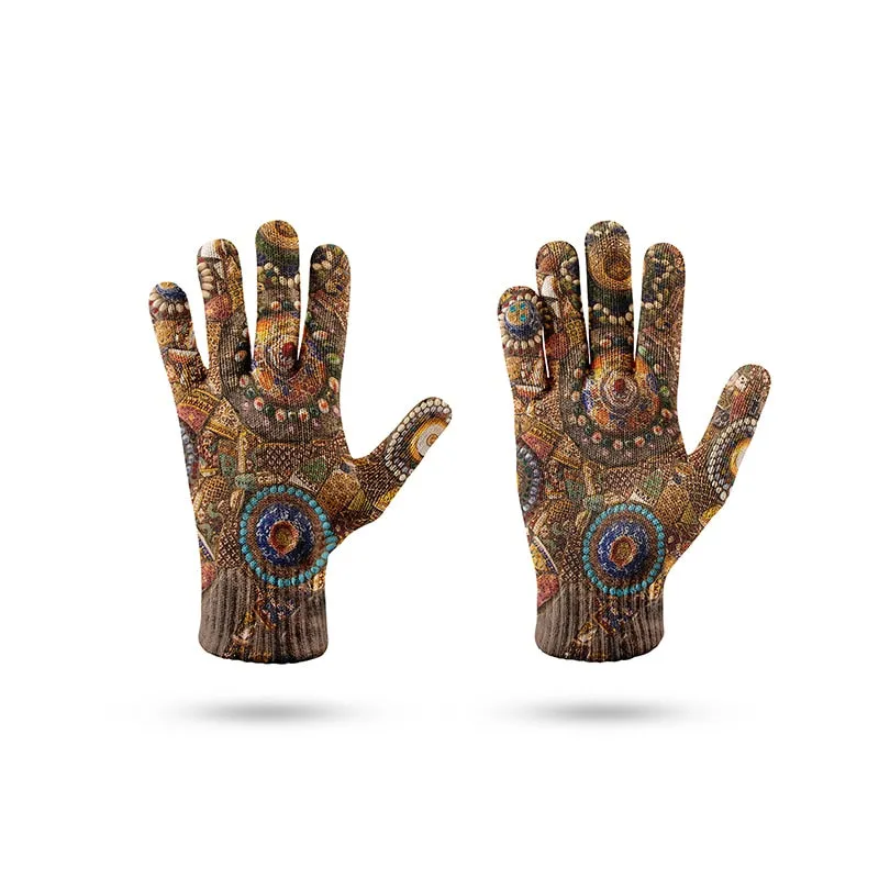 TEEK - Printed Pearl Agate 3D Knit Gloves