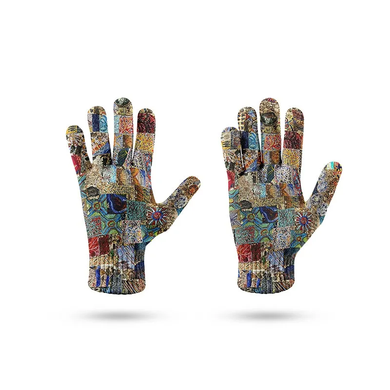 TEEK - Printed Pearl Agate 3D Knit Gloves