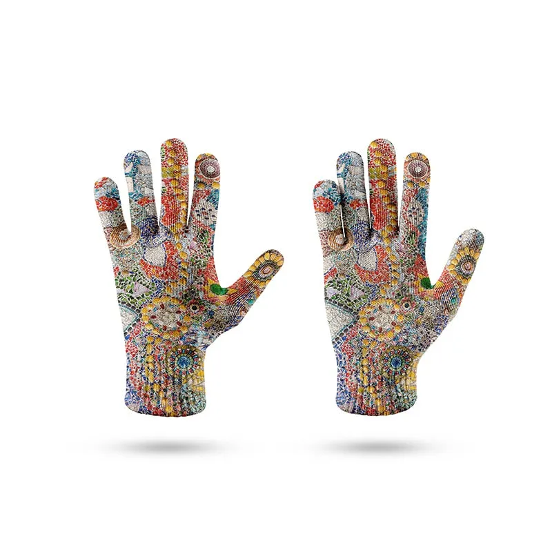 TEEK - Printed Pearl Agate 3D Knit Gloves