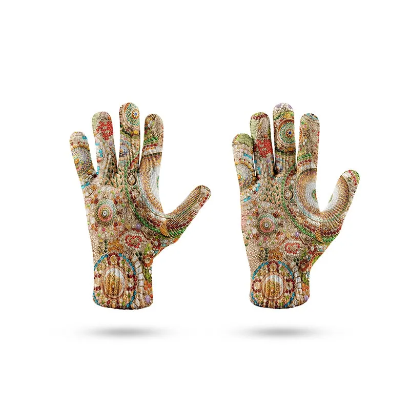 TEEK - Printed Pearl Agate 3D Knit Gloves