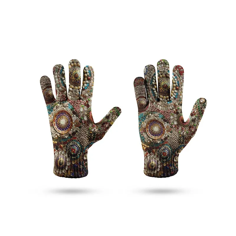 TEEK - Printed Pearl Agate 3D Knit Gloves