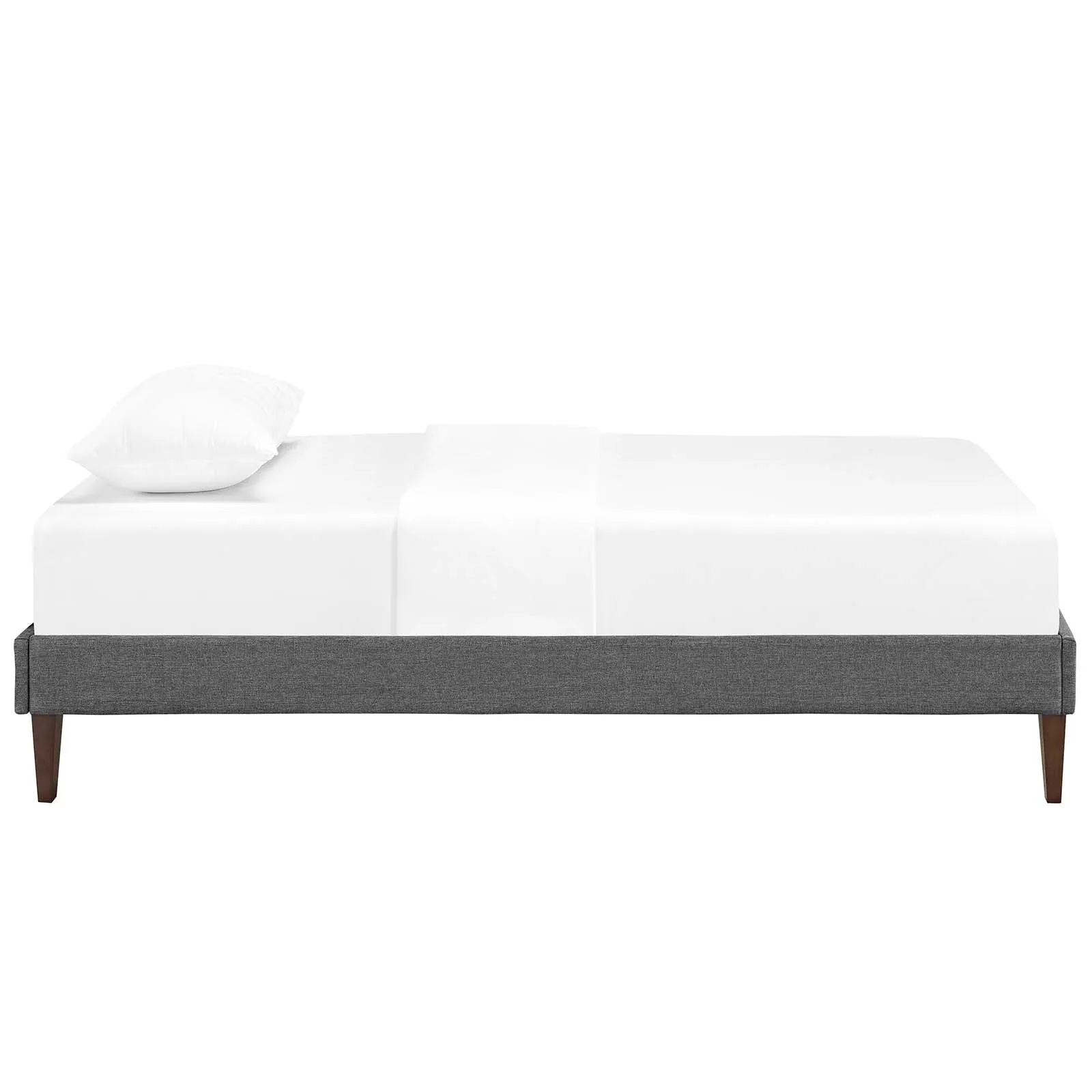 Tessie Twin Fabric Bed Frame with Squared Tapered Legs Gray MOD-5895-GRY