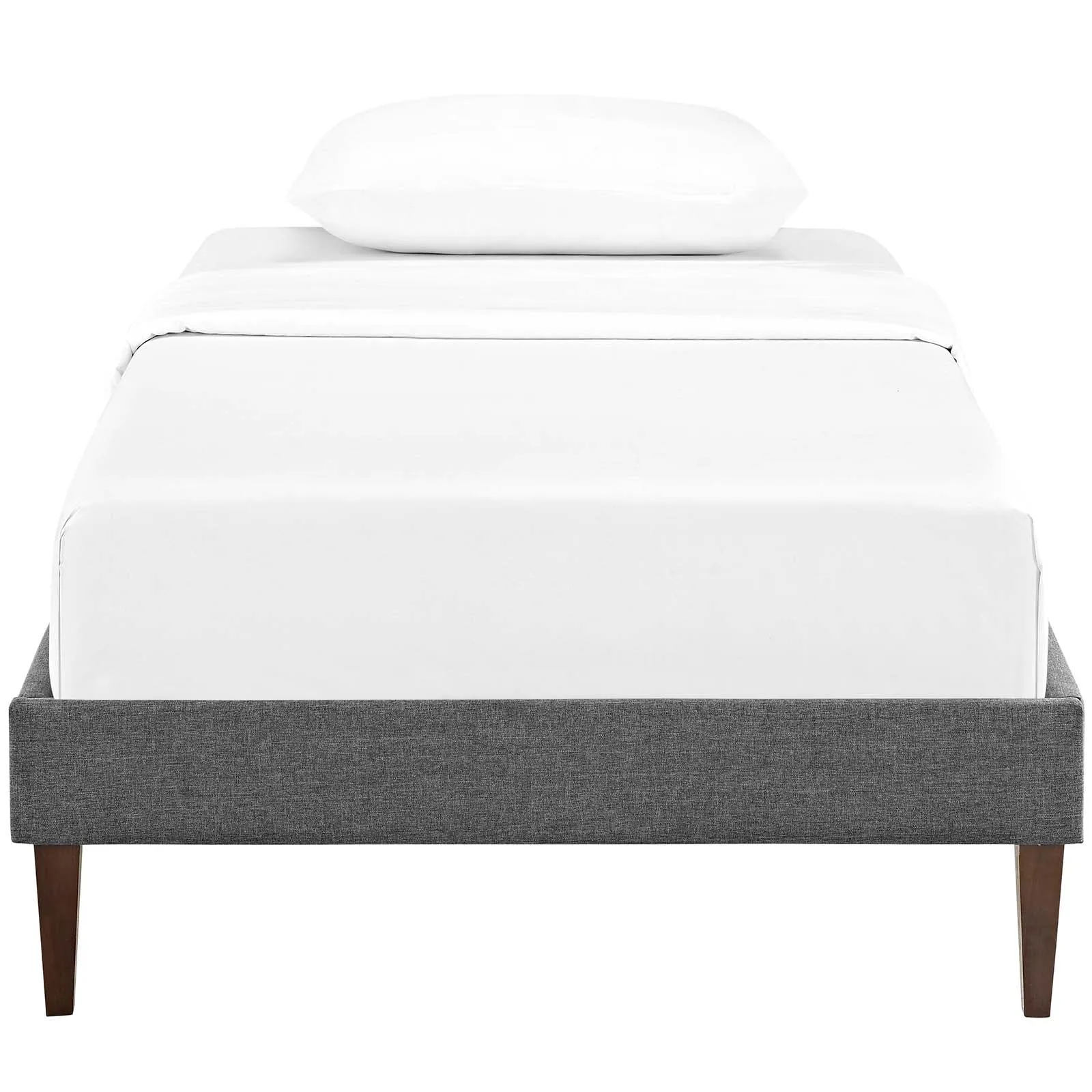 Tessie Twin Fabric Bed Frame with Squared Tapered Legs Gray MOD-5895-GRY