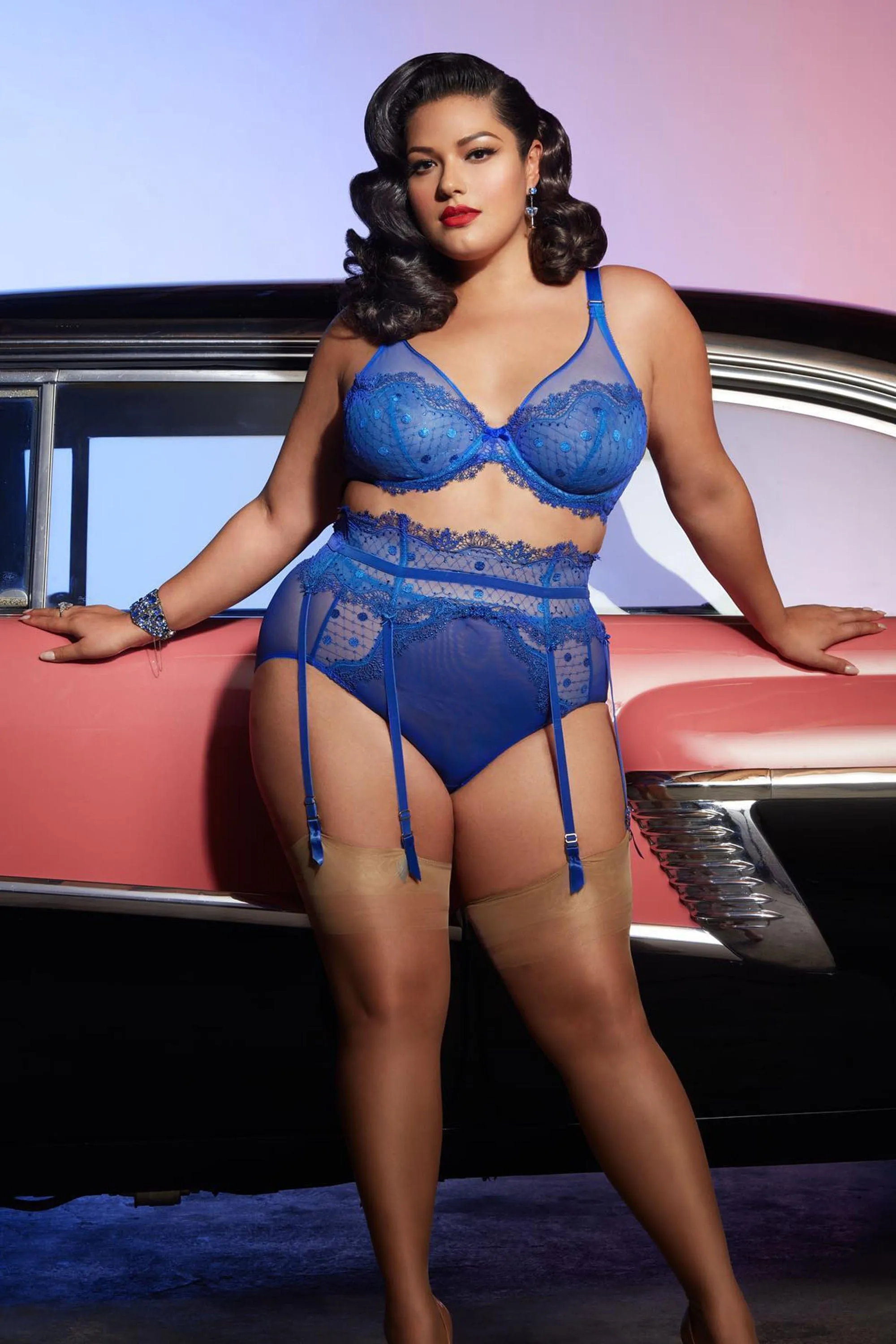 Vedette Capri Blue High Waist Curve Brief