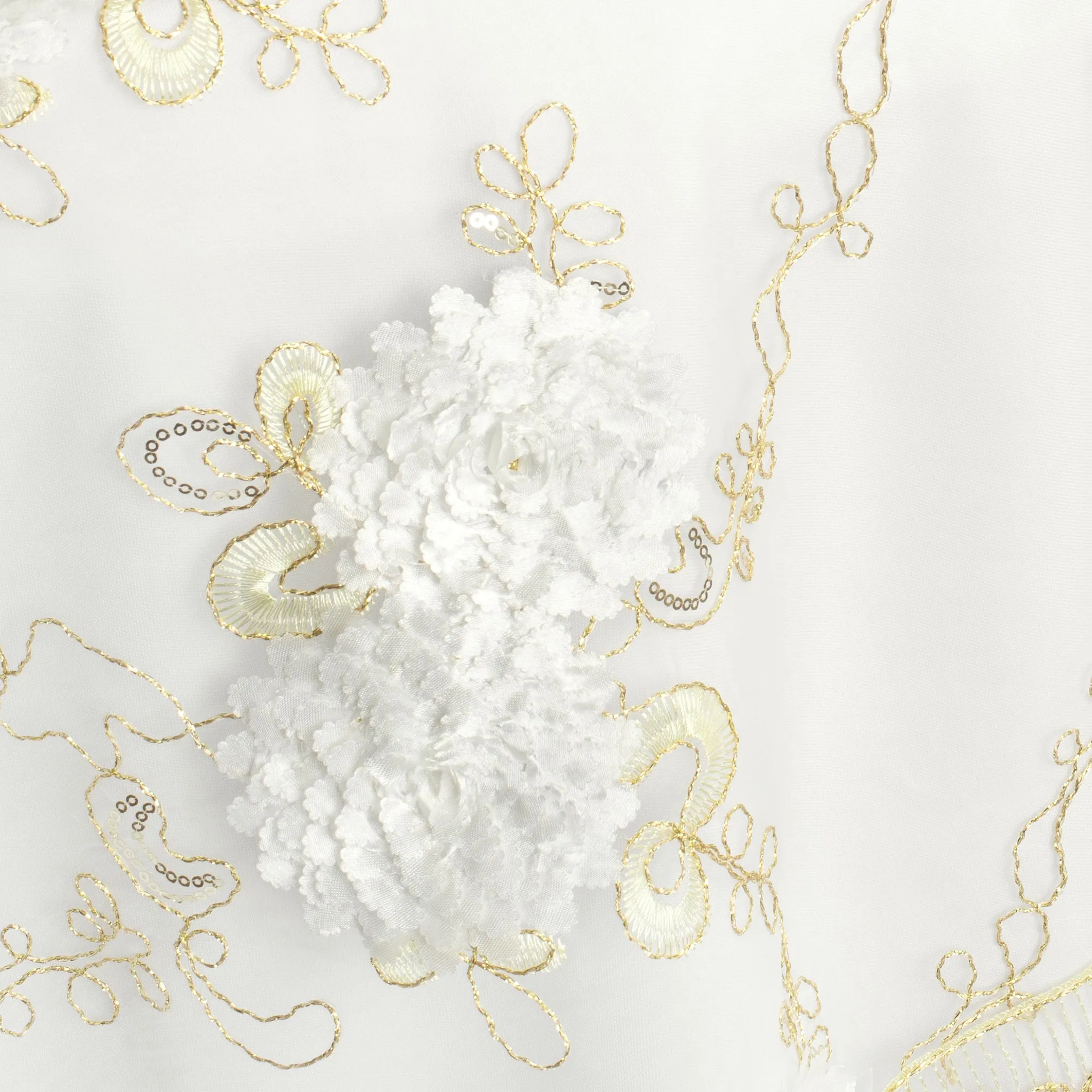 Vintage Veil Chiavari Chair Full Back Cover - Gold & Ivory