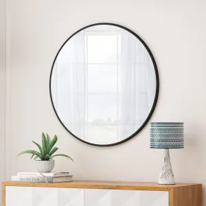 Wall Mirror Black Circular Mirror Metal Framed Mirror Round Vanity Mirror Dressing Mirror, for Bathroom, Living Room, Bedroom Wall Decor