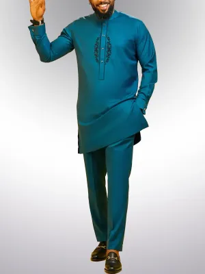 Wiaofellas  -  African Men'S Traditional Clothing Nigerian Kaftan Elegant Print Fabric Fashion Ethnic Trends Costumes Fashion Wear Suit