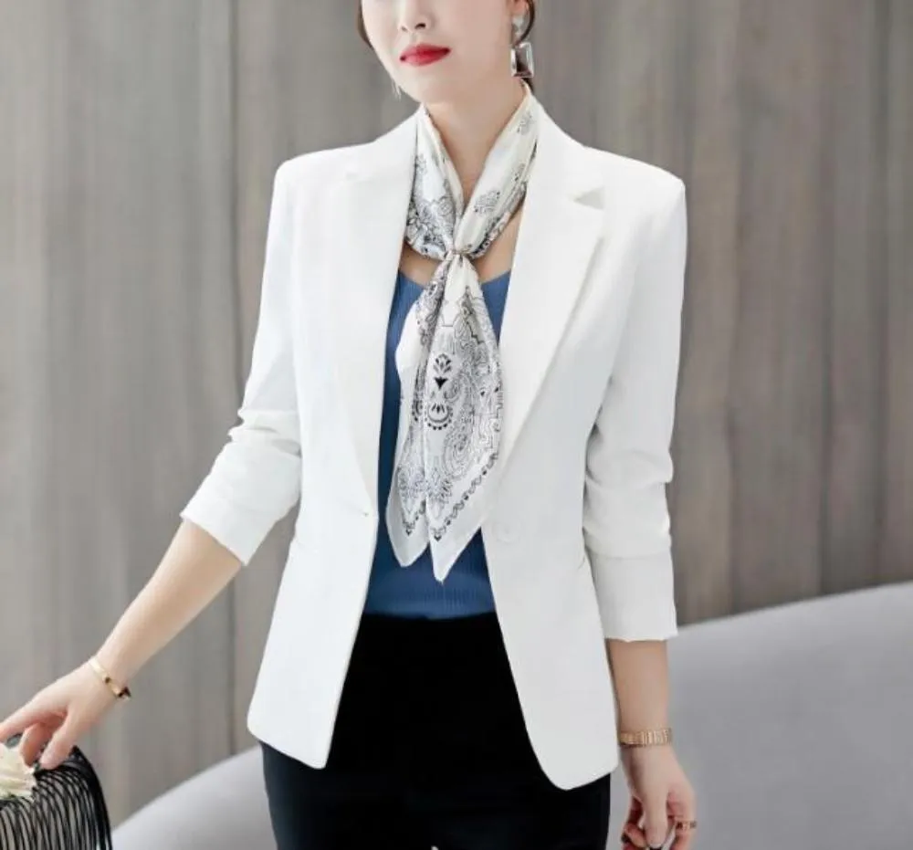 Womens Business Casual Slim Cut One Button Blazer