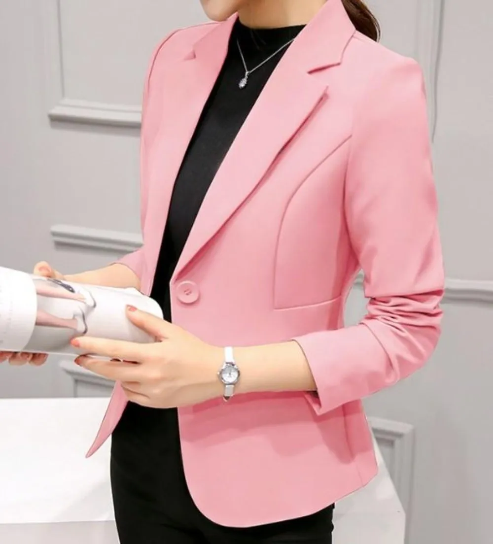 Womens Business Casual Slim Cut One Button Blazer