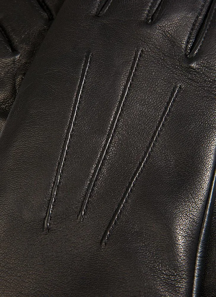 Women's Heritage Touchscreen Three-Point Cashmere-Lined Leather Gloves