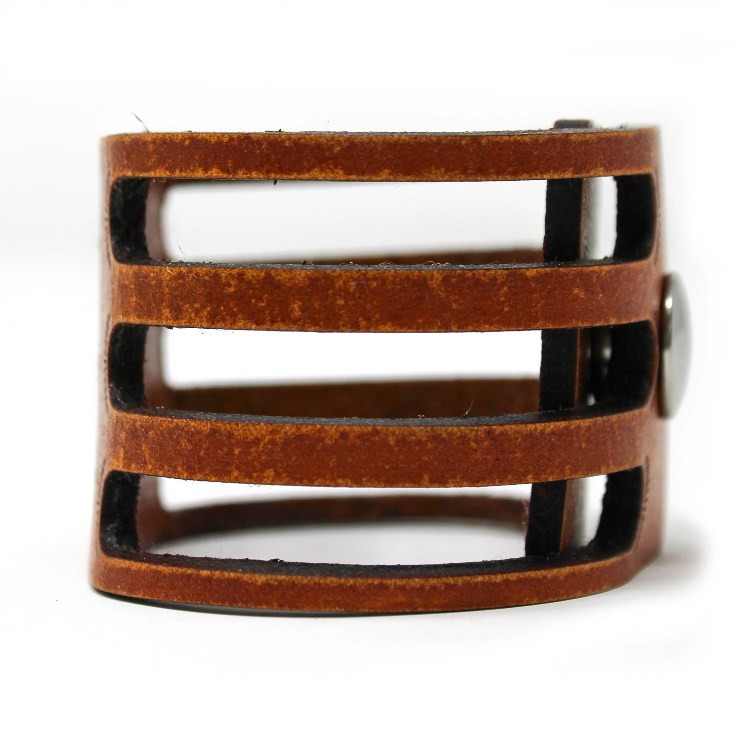 Women's Leather Cuff - Tri Cut Blossom Cuff