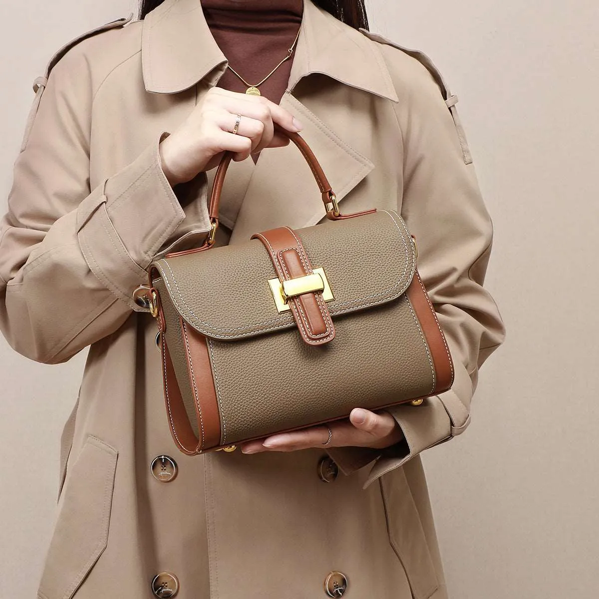 Women's One-shoulder Genuine Leather Handbag