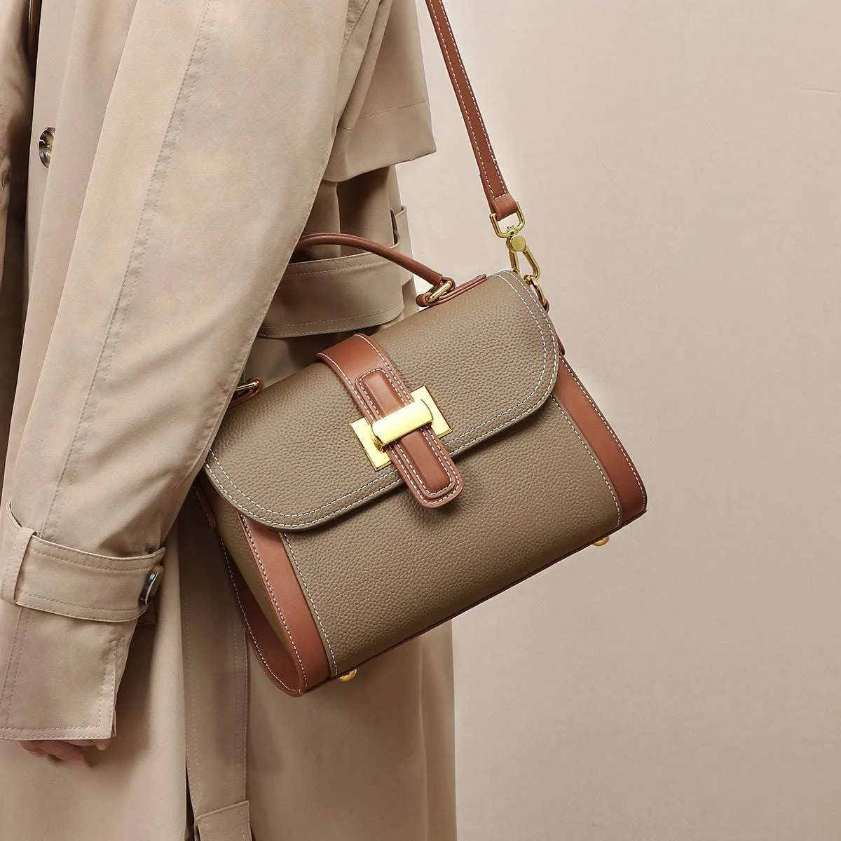 Women's One-shoulder Genuine Leather Handbag