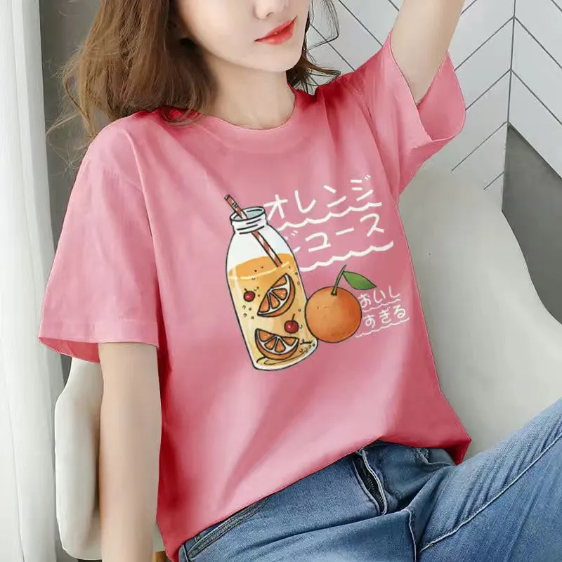 Women's printed loose and thin T-shirt top