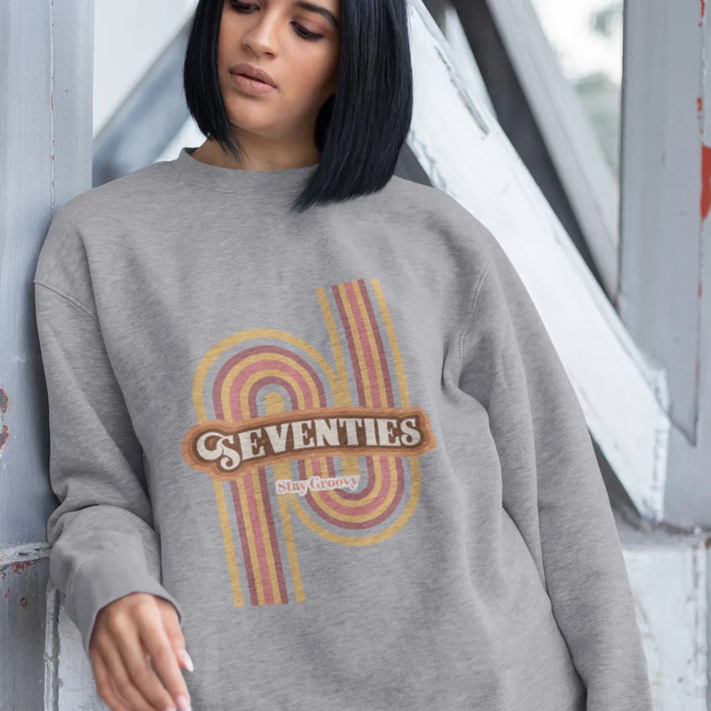 Womens Retro 70's Crewneck Sweatshirt
