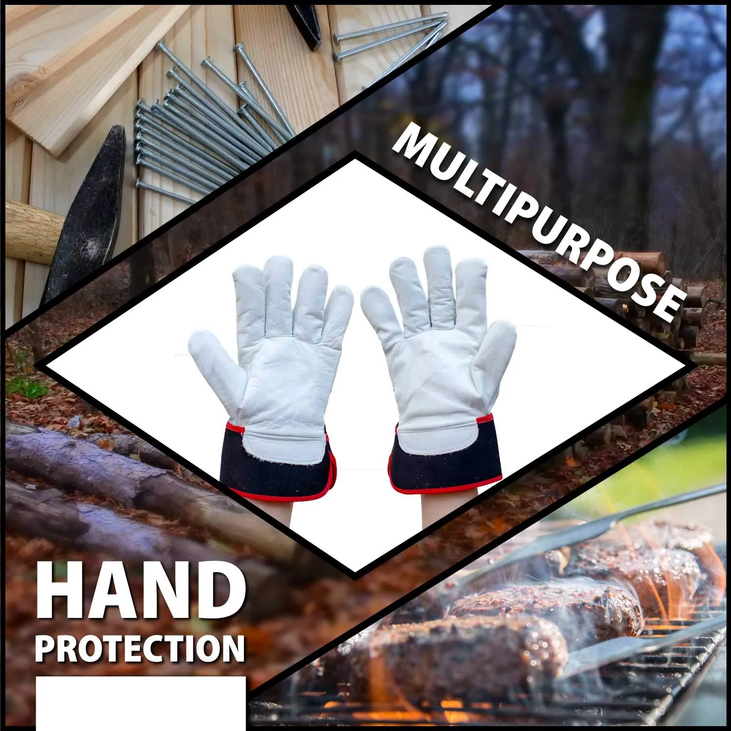 XGrip Buffalo Leather Work Gloves With Knuckle Protection - Bison Life