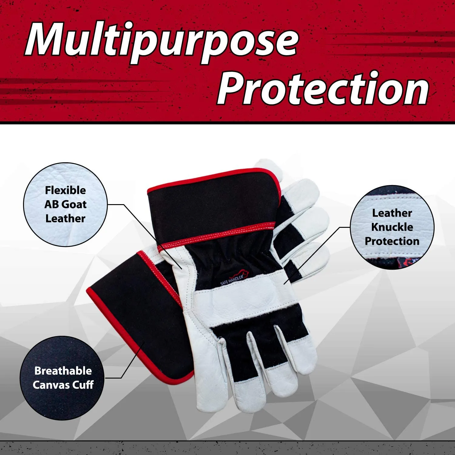 XGrip Buffalo Leather Work Gloves With Knuckle Protection - Bison Life