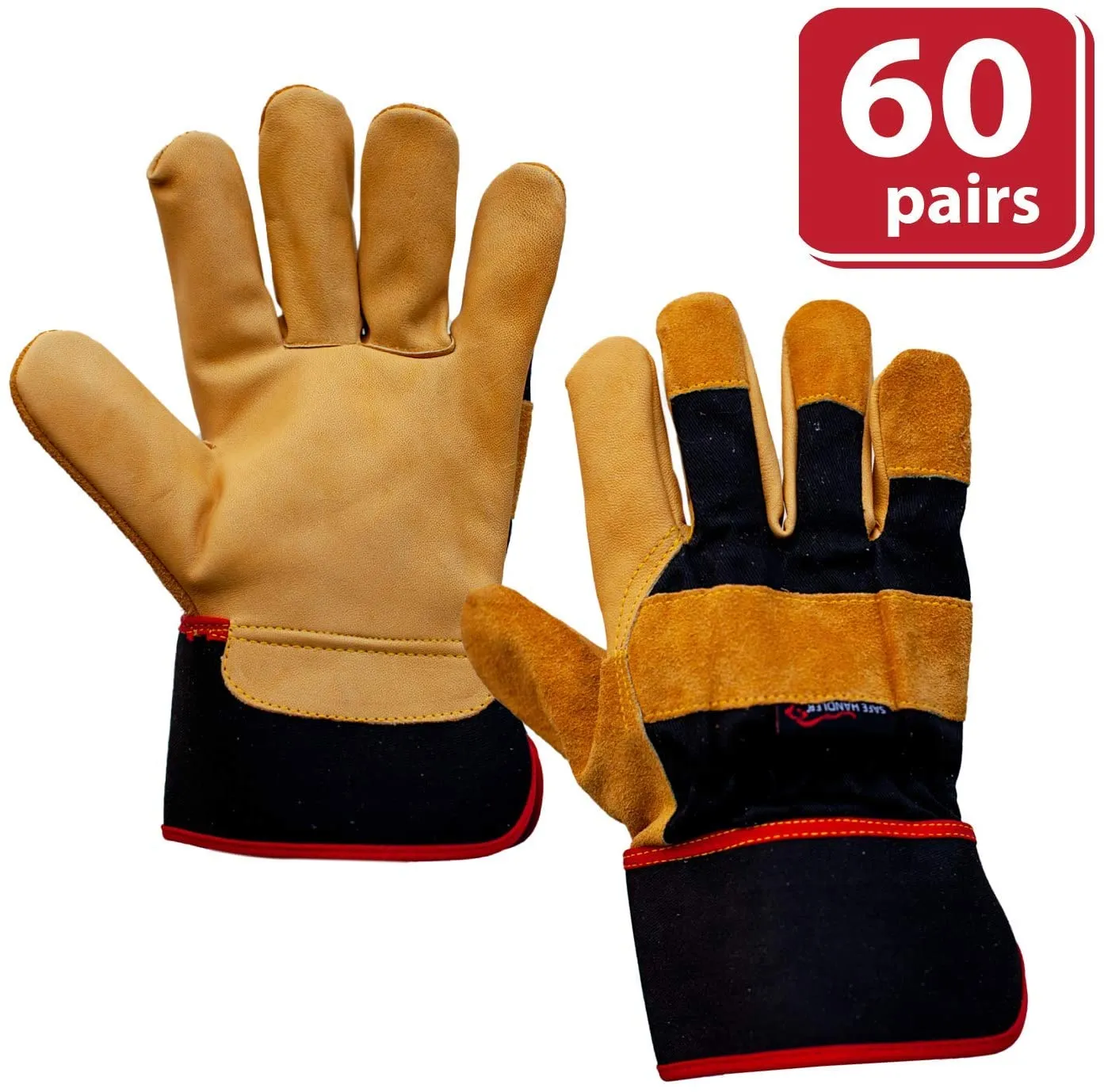 XGrip Camel Leather Work Gloves With Knuckle Protection - Bison Life