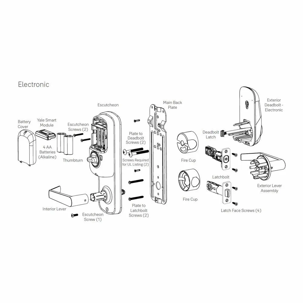 Yale Z-Wave Plus Assure Interconnected Lockset with Touchscreen Deadbolt, Norwood Lever, Left-Handed