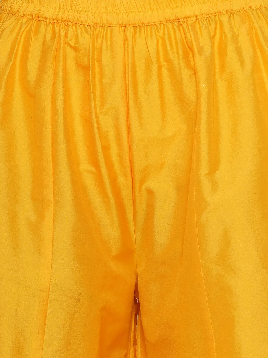Yellow Floral Printed Shrug & Short Printed Spaghetti with Yellow Solid Palazzos
