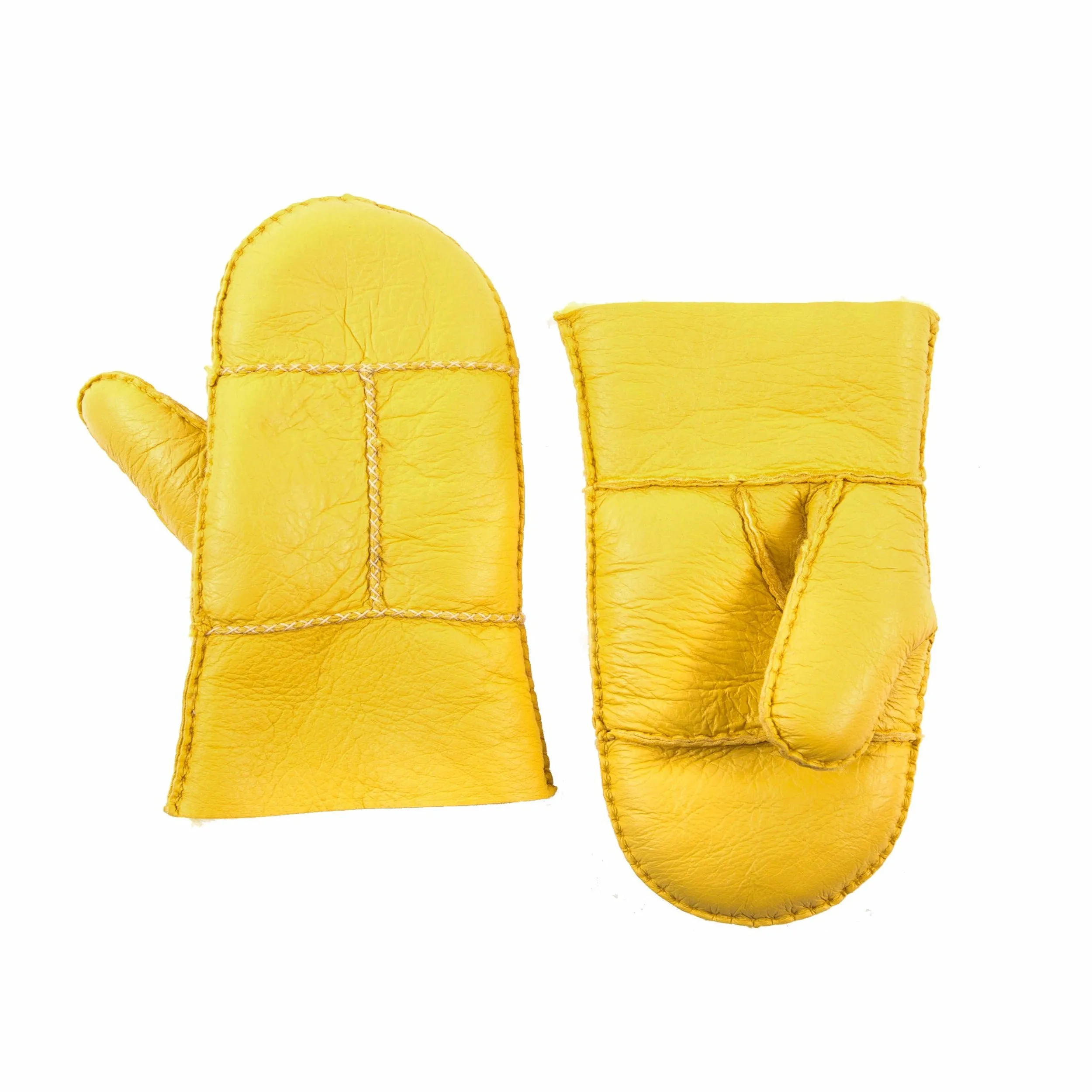 YISEVEN Womens  Sheepskin Shearling Leather Gloves(Mittens)