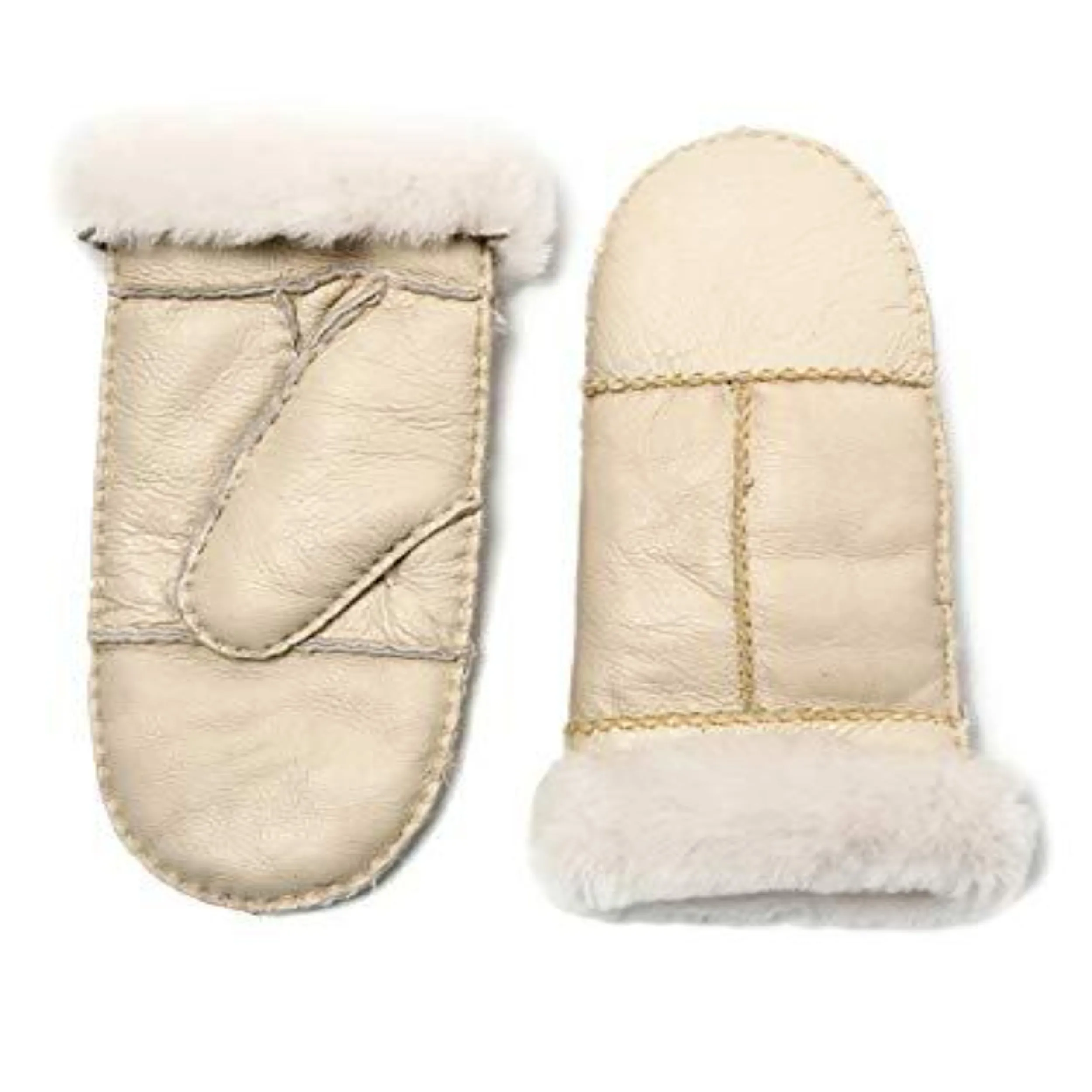 YISEVEN Womens  Sheepskin Shearling Leather Gloves(Mittens)
