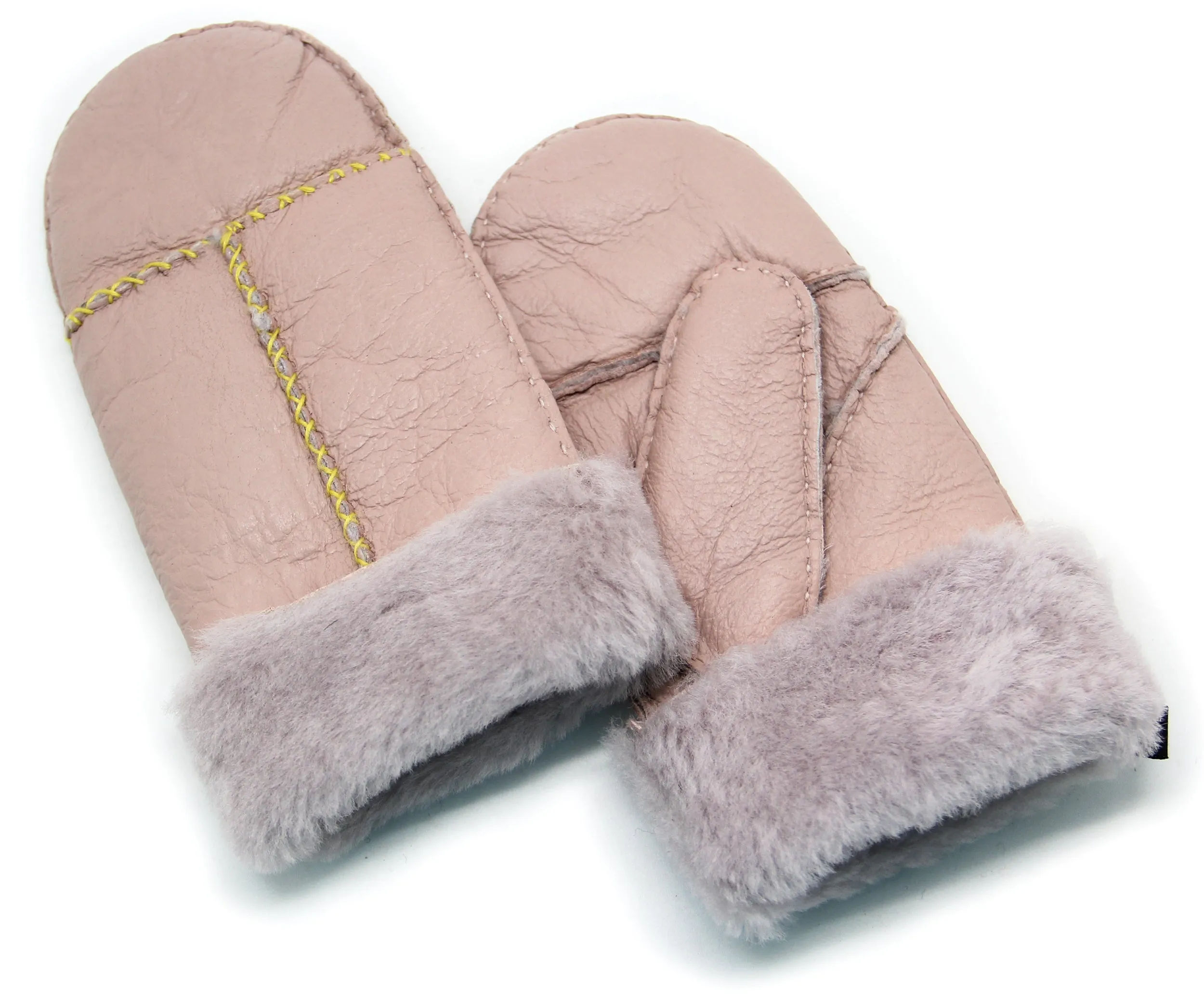 YISEVEN Womens  Sheepskin Shearling Leather Gloves(Mittens)
