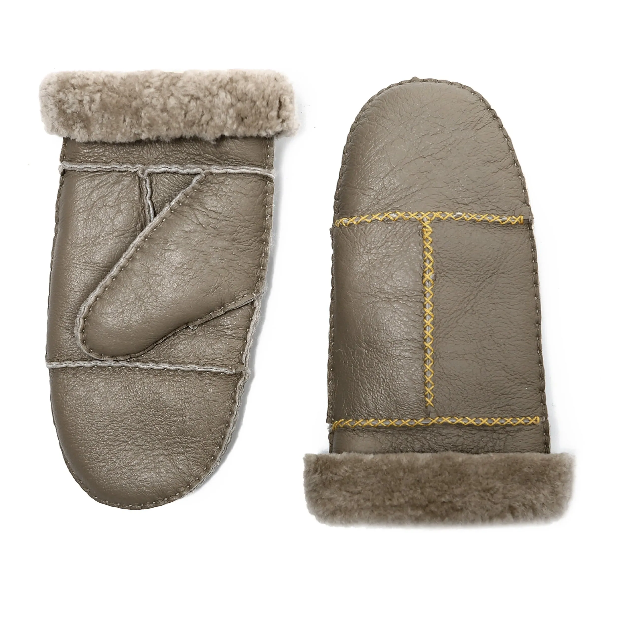 YISEVEN Womens  Sheepskin Shearling Leather Gloves(Mittens)