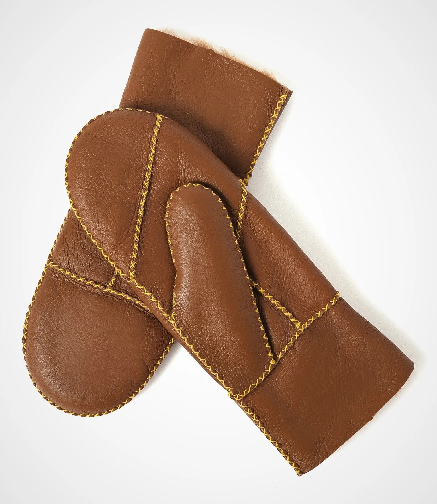 YISEVEN Womens  Sheepskin Shearling Leather Gloves(Mittens)