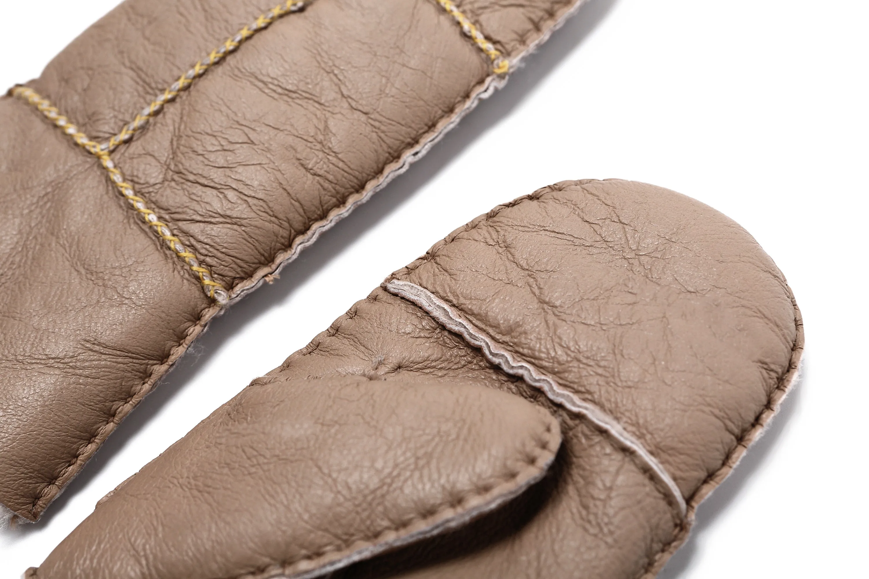 YISEVEN Womens  Sheepskin Shearling Leather Gloves(Mittens)