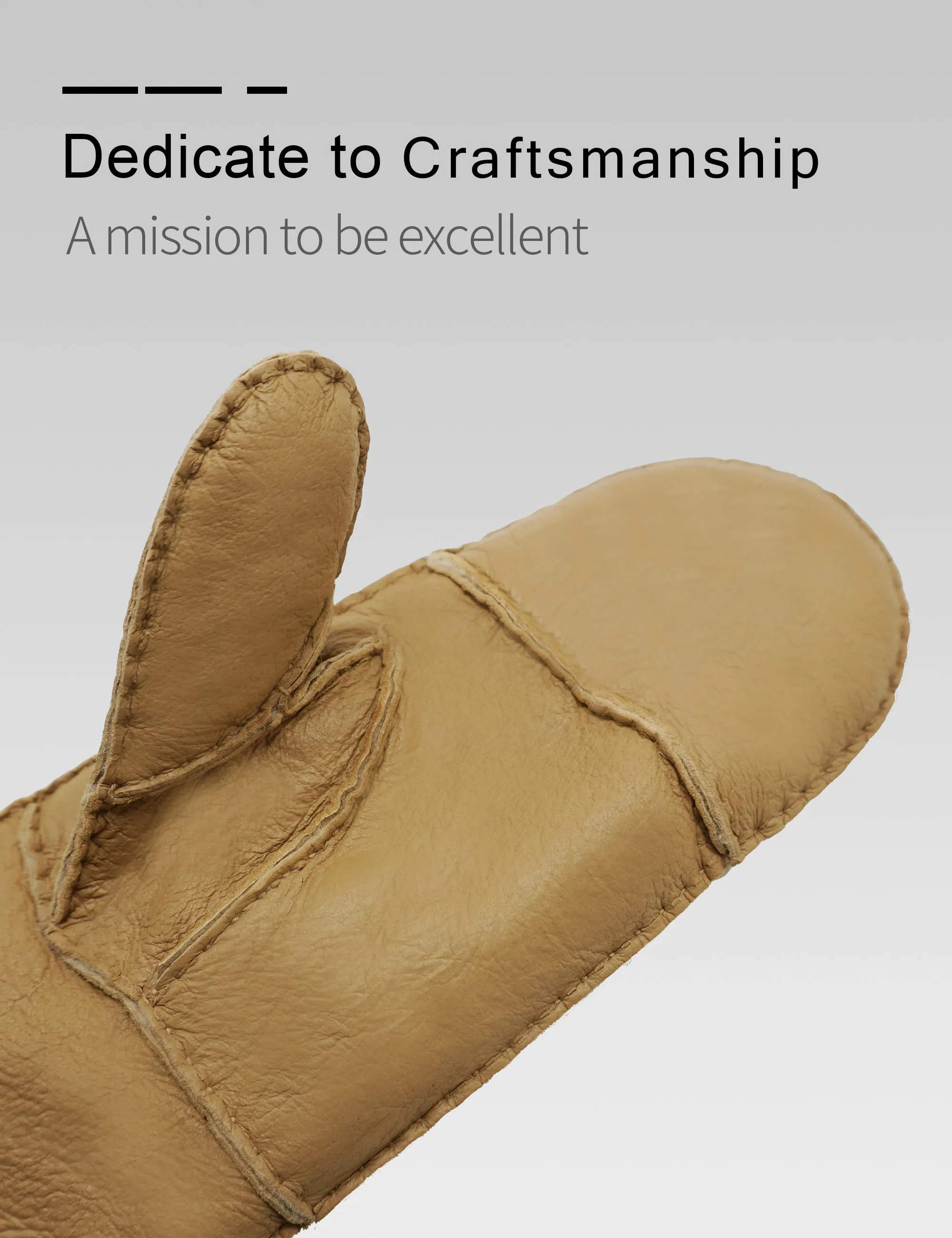 YISEVEN Womens  Sheepskin Shearling Leather Gloves(Mittens)